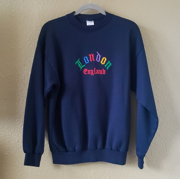 Tops - Navy Unisex London Sweatshirt